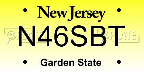 N46SBT New Jersey License Plate