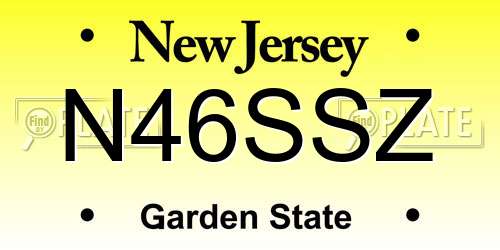 N46SSZ New Jersey License Plate