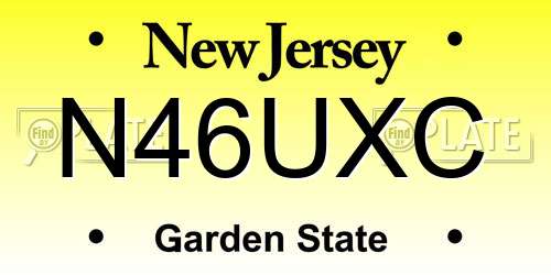 N46UXC New Jersey License Plate