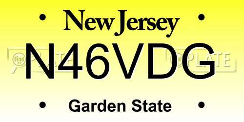 N46VDG New Jersey License Plate