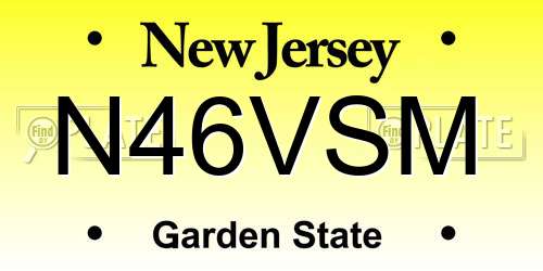 N46VSM New Jersey License Plate