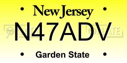 N47ADV New Jersey License Plate