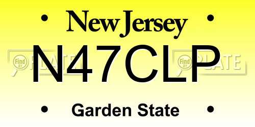 N47CLP New Jersey License Plate