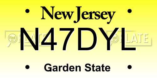 N47DYL New Jersey License Plate