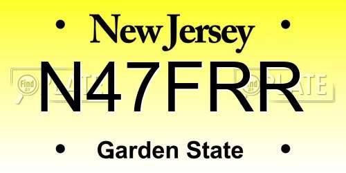 N47FRR New Jersey License Plate