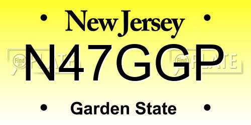 N47GGP New Jersey License Plate