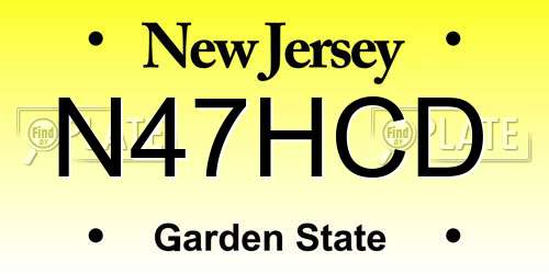 N47HCD New Jersey License Plate