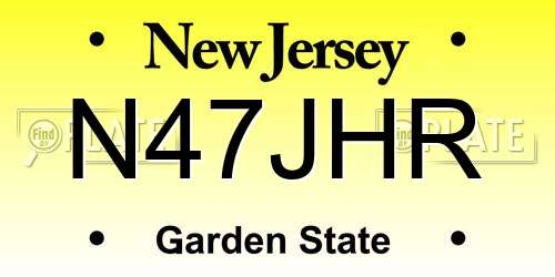 N47JHR New Jersey License Plate