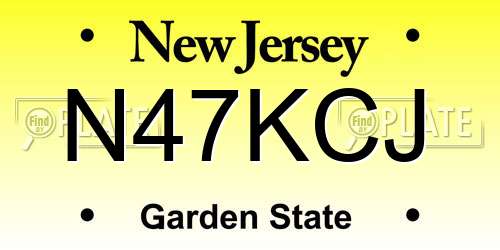 N47KCJ New Jersey License Plate