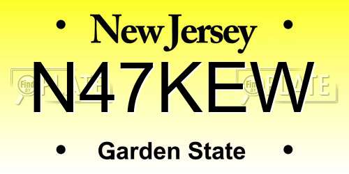N47KEW New Jersey License Plate