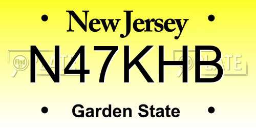 N47KHB New Jersey License Plate