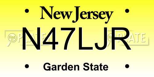 N47LJR New Jersey License Plate