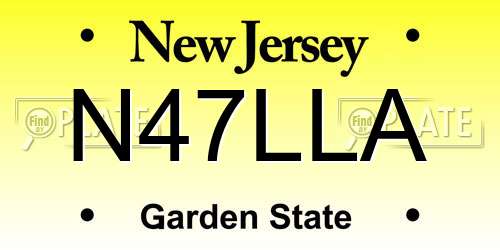 N47LLA New Jersey License Plate