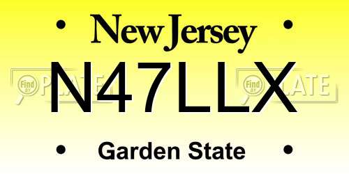 N47LLX New Jersey License Plate