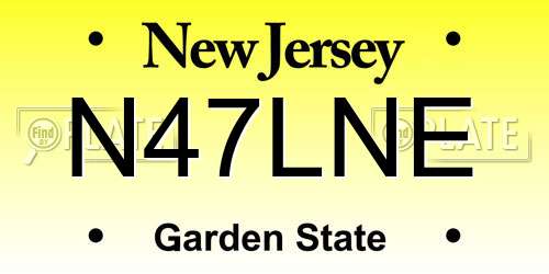 N47LNE New Jersey License Plate