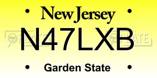 N47LXB New Jersey License Plate