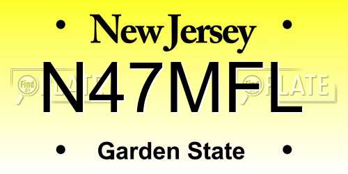 N47MFL New Jersey License Plate