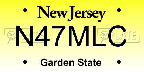 N47MLC New Jersey License Plate