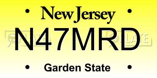 N47MRD New Jersey License Plate
