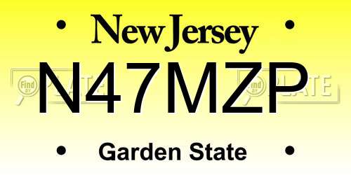 N47MZP New Jersey License Plate