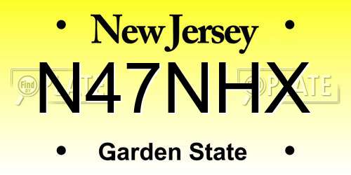 N47NHX New Jersey License Plate