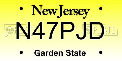 N47PJD New Jersey License Plate