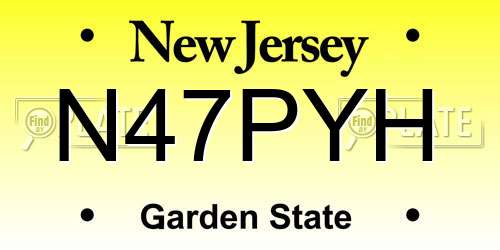 N47PYH New Jersey License Plate