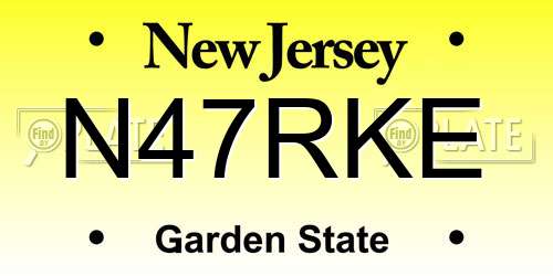 N47RKE New Jersey License Plate