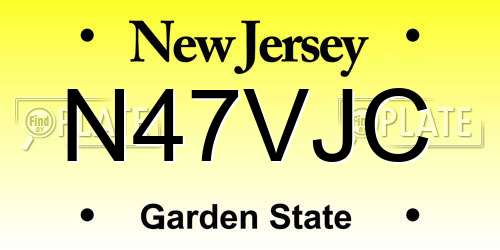 N47VJC New Jersey License Plate
