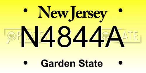 N4844A New Jersey License Plate