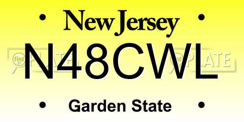 N48CWL New Jersey License Plate