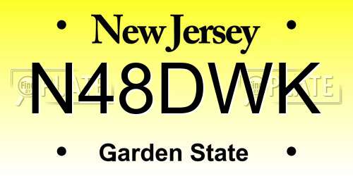 N48DWK New Jersey License Plate