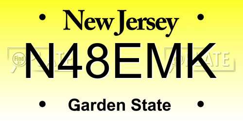 N48EMK New Jersey License Plate
