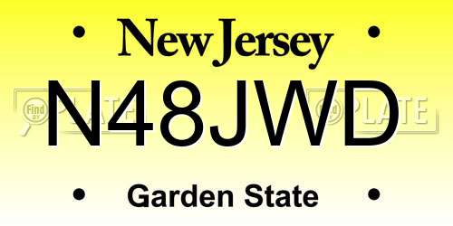 N48JWD New Jersey License Plate