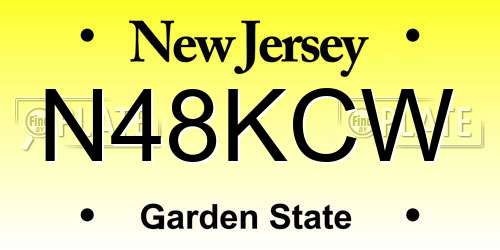 N48KCW New Jersey License Plate