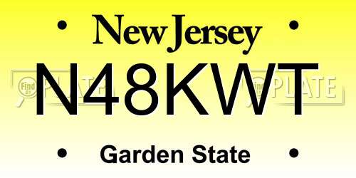 N48KWT New Jersey License Plate