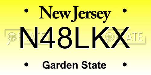 N48LKX New Jersey License Plate