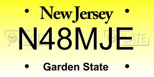 N48MJE New Jersey License Plate
