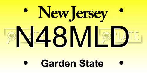 N48MLD New Jersey License Plate