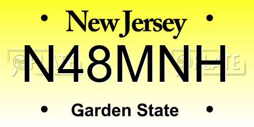 N48MNH New Jersey License Plate