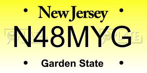 N48MYG New Jersey License Plate