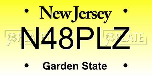 N48PLZ New Jersey License Plate