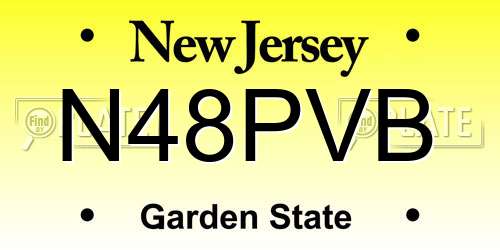 N48PVB New Jersey License Plate
