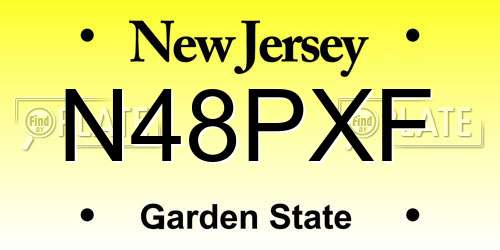 N48PXF New Jersey License Plate