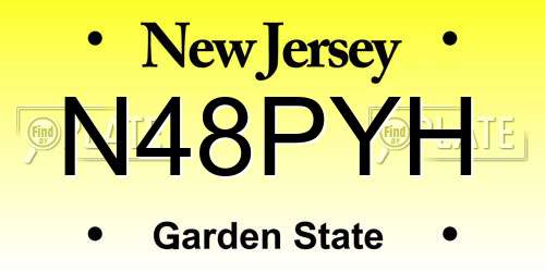 N48PYH New Jersey License Plate