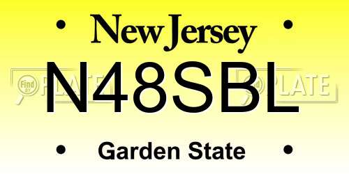 N48SBL New Jersey License Plate