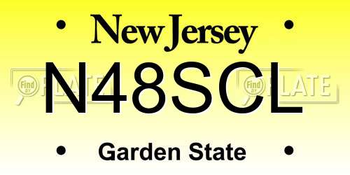 N48SCL New Jersey License Plate