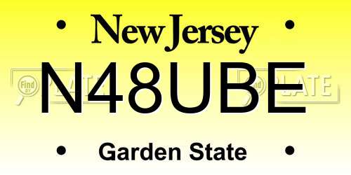 N48UBE New Jersey License Plate