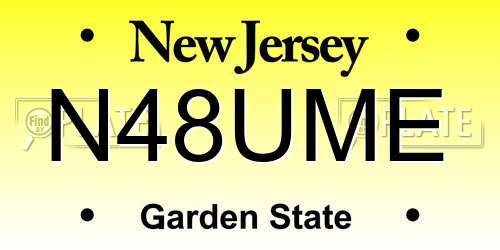 N48UME New Jersey License Plate