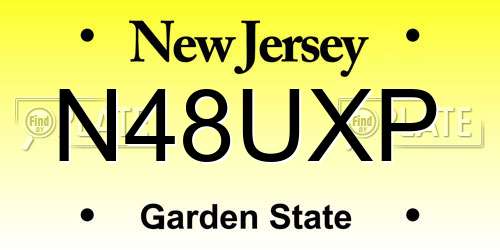 N48UXP New Jersey License Plate